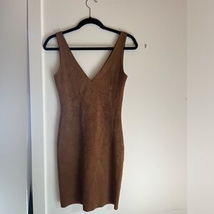 Aritzia Wilfred free jones dress Vegan suede v neck mini sheath dress